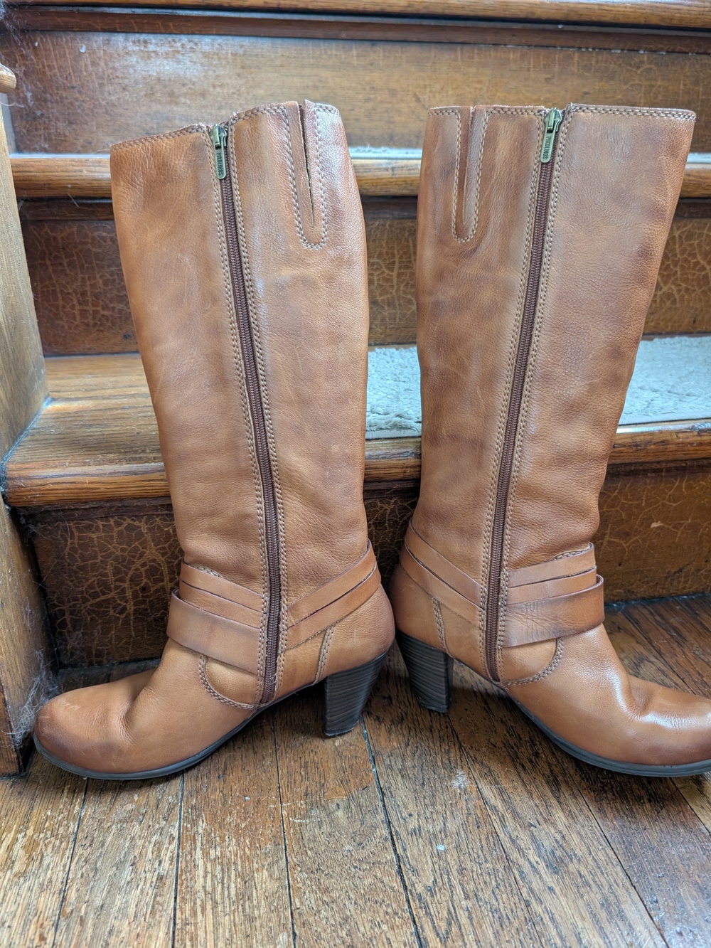 PIKOLINOS Chestnut Leather Tall Riding Heeled Boots - Picture 3 of 10